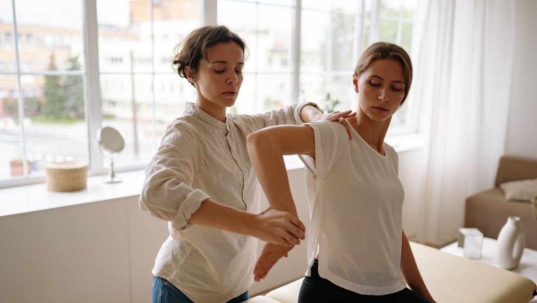 Clinician assessing a patient after a motor vehicle accident